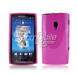  PINK TPU GLOSSY CASE + LCD SCREEN PROTECTOR for SONY 