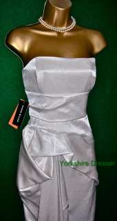 New KAREN MILLEN DK170 Silver Soft Draped Bustier Dress  
