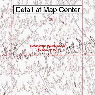 USGS Topographic Quadrangle Map   Hieroglyphic Mountains SW, Arizona 