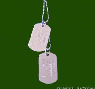 set of USA Military Army Tag Dog Tags Hip Hop Party Costume Necklace 