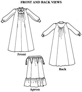 Folkwear 1800s Prairie/Pioneer Dress, Apron Pattern S L  