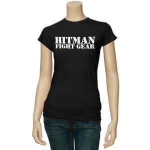  Hitman Ladies Black Military Stencil T shirt Sports 