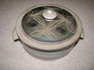 Vintage Pottery Crock Pot Handles Signed by Hough Nice  