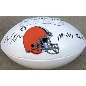   Signed Browns White Panel Football W/coa & Holograms 
