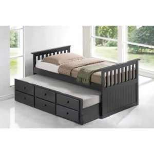  Yuan Tai Furniture AV2389T BED Avalon Black Twin Bed: Home 