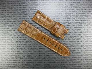 24mm ALLIGATOR HORNBACK STRAP BAND Fit PANERAI Leather  