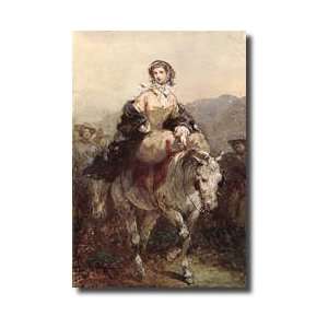 Young Woman On A Horse Giclee Print