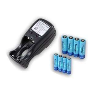  T 2833 Compact Charger with 4 Tenergy AA 2600 mAh + 4 AAA 