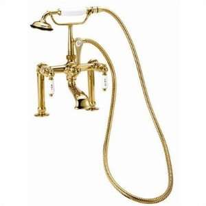 Deck Mount Tub Faucet with Hand Shower and Hot & Cold 