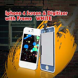 AT&T IPhone 4 White LCD Touch Screen Digitizer Assembly Replacement US 