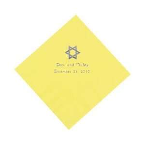 Personalized Star Of David Mimosa Yellow Lunch Napkins   Tableware 