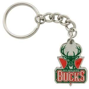 Milwaukee Bucks Pewter Primary Logo Keychain:  Sports 