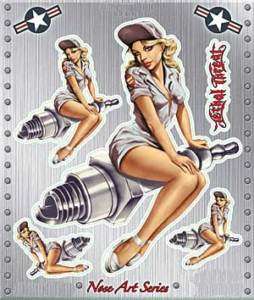Lethal Threat Aviation Mechanic Nose Art Girl Decal  