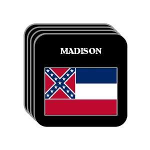   State Flag   MADISON, Mississippi (MS) Set of 4 Mini Mousepad Coasters