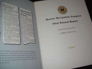 1954 MATSON NAVIGATION COMPANY ANNUAL REPORT MATSON LINES  