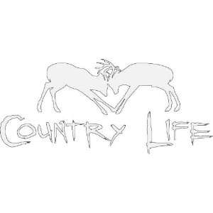  Country Life Window DecalBuck Fighting/White Vinyl 