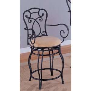 24H Counter Height Stool with Twin Leg Black Gold Metal Finish 
