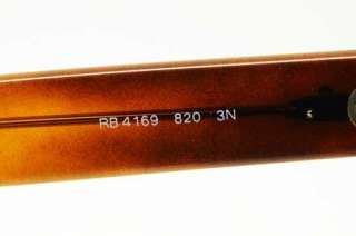   RB 4169 820 LARAMIE SUNGLASSES STRIPED HAVANA PLASTIC BROWN LENS AUTH