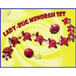  Children Flexible Menora Lady Bug with Free Dreydel and 
