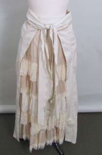 Maria Grazia Severi Cotton Silk & Lace Long Skirt 42  