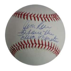  Autographed Jim Rice Baseball inscribed I love the Green 