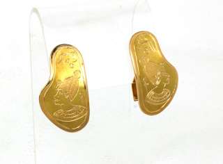 INTRICATE 18K GOLD EGYPTIAN MOFIT LADIES EARRINGS  