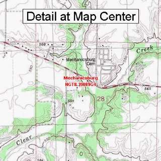  USGS Topographic Quadrangle Map   Mechanicsburg, Illinois 