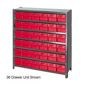  Closed Shelving Drawer Unit   36x18x39   45 Drawers Red 