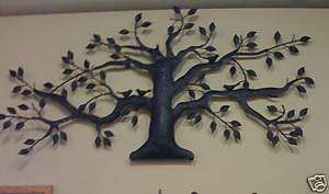 RUSTIC Tree Of Life Metal WALL DECOR w/ Bird Iron Black 39L NEW 