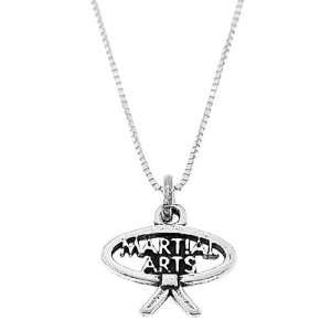  Sterling Silver One Sided Martial Arts Necklace Jewelry