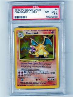Pokemon Charizard Base Set Holo Rare Card Graded PSA 8.5 Near Mint 