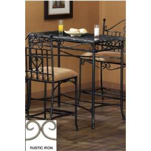   : Kingston Bar height Table Black Marble Rustic Iron: Home & Kitchen