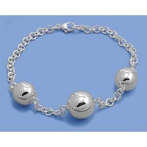   925) Italian Ball Bracelet   Length 7.5   Italian Design Jewelry
