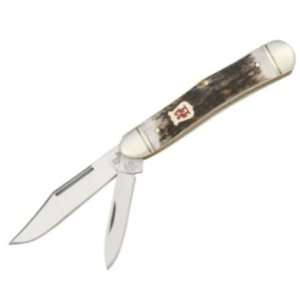 Kissing Crane Knives 5227 Swayback Jack Pocket Knife with Genuine Stag 