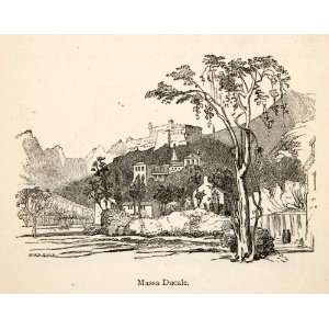   Malaspina Castle Fortress   Original In Text Wood Engraving: Home