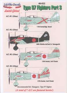 Lifelike Decals 1/48 NAKAJIMA Ki 27 NATE Fighter Part 3  