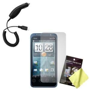  LCD Screen Guard / Protector & Car Charger for HTC EVO 