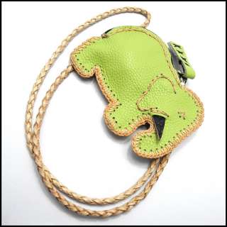Ladies Green Elephant Coin Purse & Leather Neck Chain  