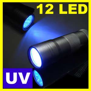 12 LED UV Ultra Violet Mini Lamp Torch Flashlight Light  