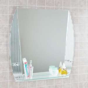  Scallopped Glass Accent Display Mirror   31.5 x 29.5 