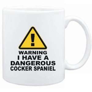  Mug White  WARNING : DANGEROUS Cocker Spaniel  Dogs 