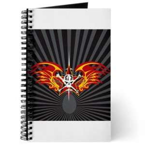  Journal (Diary) with Star Skull Flaming Wings on Cover 