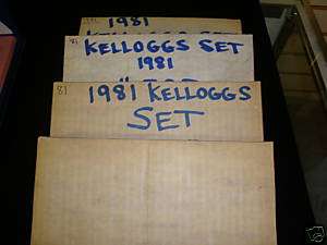 1981 KELLOGGS BASEBALL COMPLETE FACTORY SET  