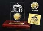 Denver Nuggets 24KT Gold Coin Desk Top Etched Acrylic