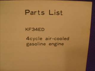 KAWASAKI KF34ED PARTS LIST 4 CYCLE GAS ENGINE  