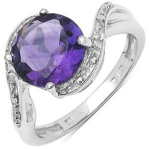  2.20 ct. t.w. Amethyst and White Topaz Ring in Sterling 