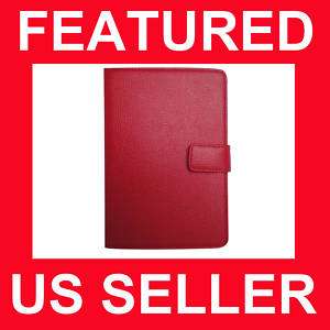 Kindle 3 Leather Case Cover Jacket Accessories Red  