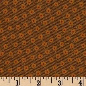   Tiny Flowers Brown Fabric By The Yard Arts, Crafts & Sewing
