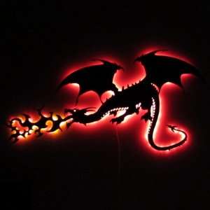  Fire Dragon LED Light Silhouette