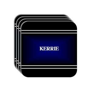 Personal Name Gift   KERRIE Set of 4 Mini Mousepad Coasters (black 